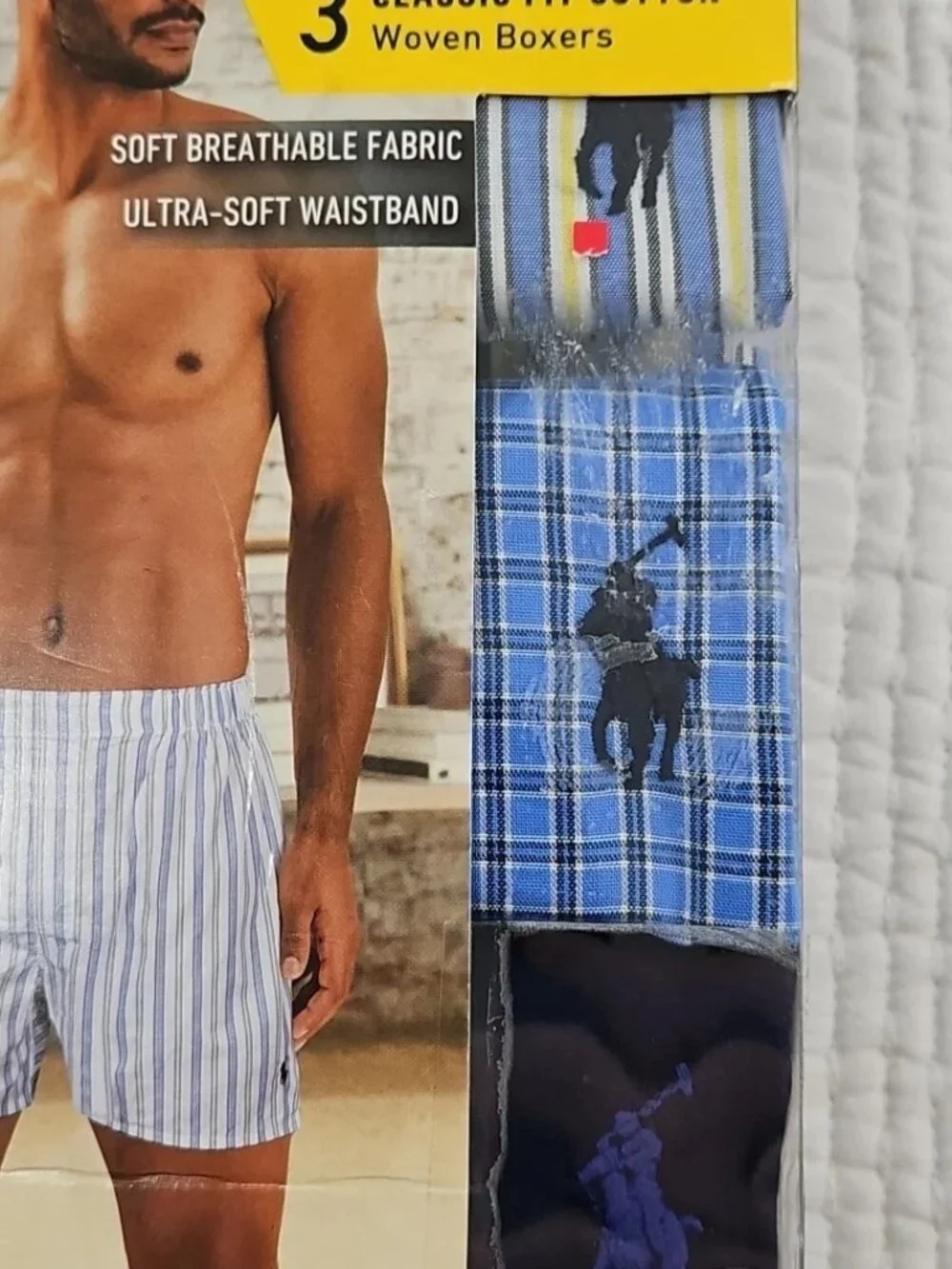 Polo Ralph Lauren 3 Classic Fit Cotton Woven Boxers NCWBP3 SMALL 28-30 Plaid